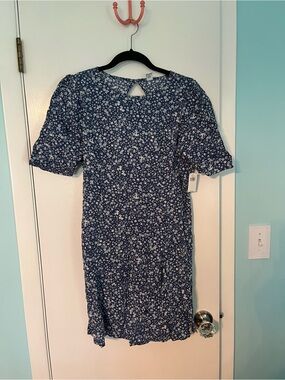 Old Navy Navy and White Floral Midi Dress